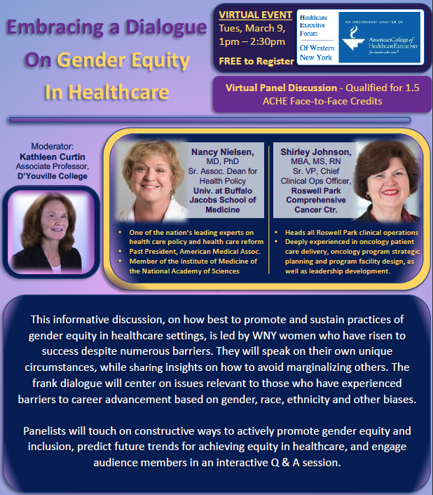 Gender Equity in Healthcare 3-9-21